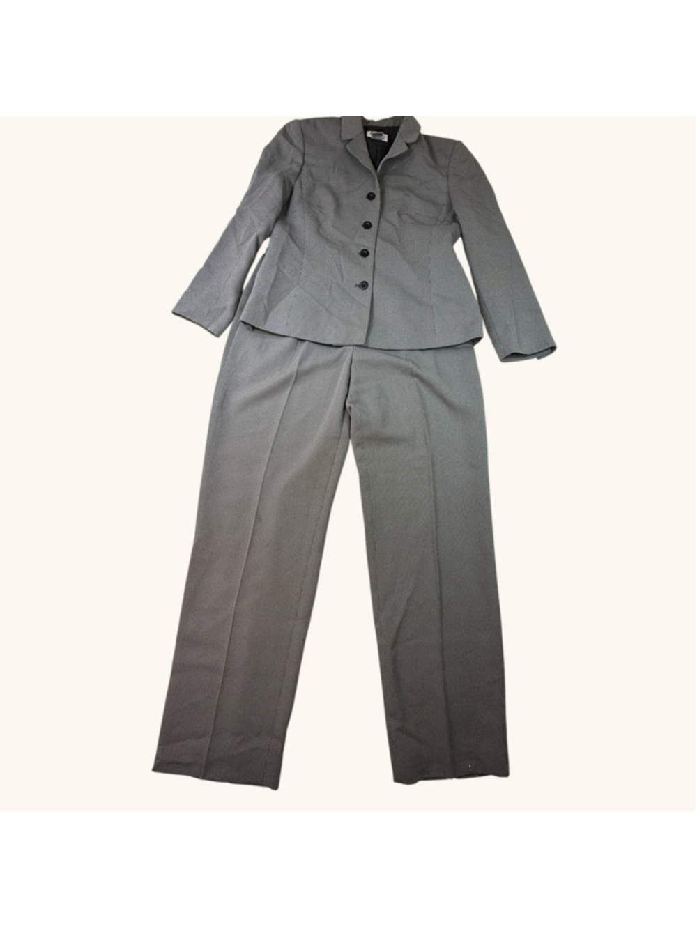 Style & Co Collection Petite Gray Pant Suit 6P Career Office 2 Piece Set